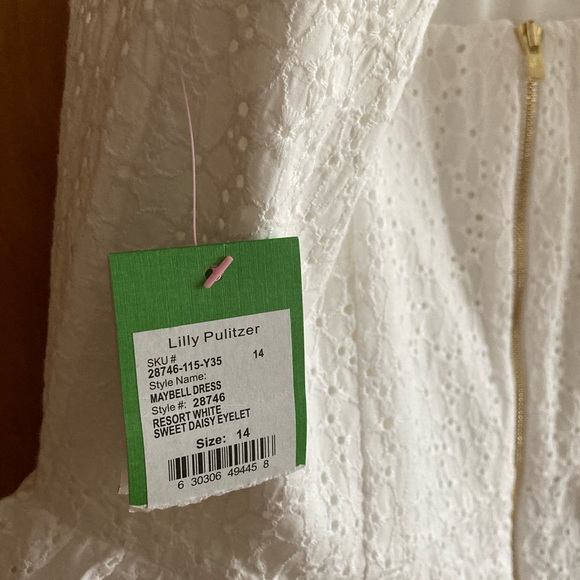 Lilly Pulitzer White Strapless Dress Maybell 14 - Picture 4 of 5